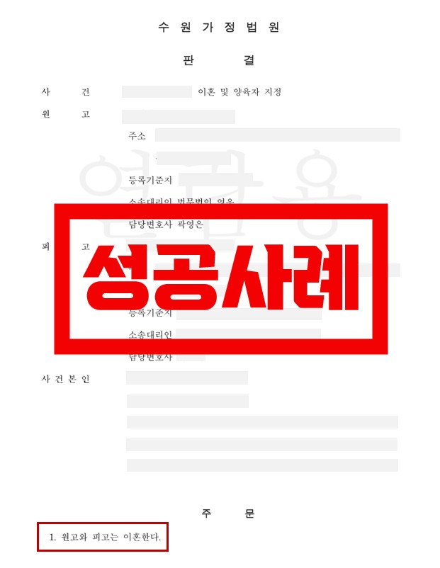  명백한 유책사유는 없지만 혼인관계가 파탄됐음을 입증하여 이혼 판결 성공 대표 이미지