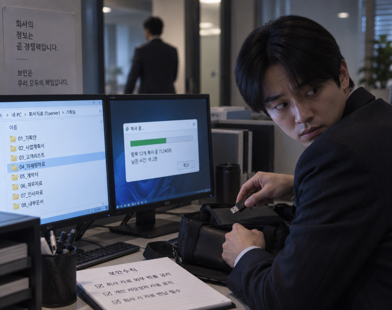 금천구 회사 기밀유출, 퇴사 전 파일을 저장하면 처벌될까요?