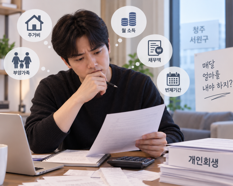청주 서원구 개인회생, 월 변제금은 어떻게 정해지나요?